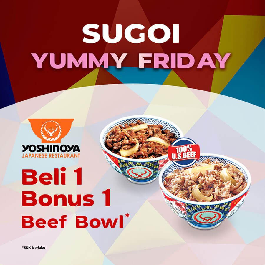 Yoshinoya Beli 1 Bonus 1 Beef Bowl*