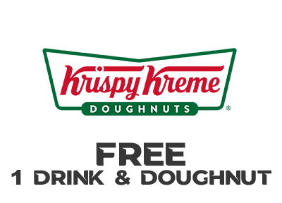 krispy kreme Bonus 1 Doughnut & Minuman